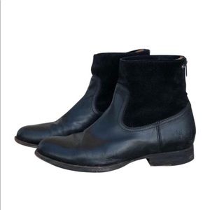 Black leather and suede Frye boots